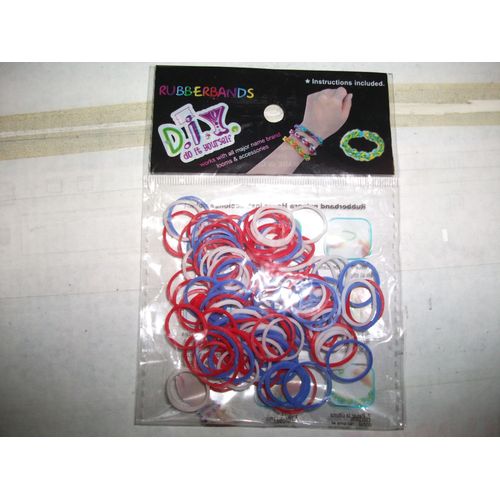 Elastiques Rainbow Loom Tricolore Bleu/Blanc/Rouge