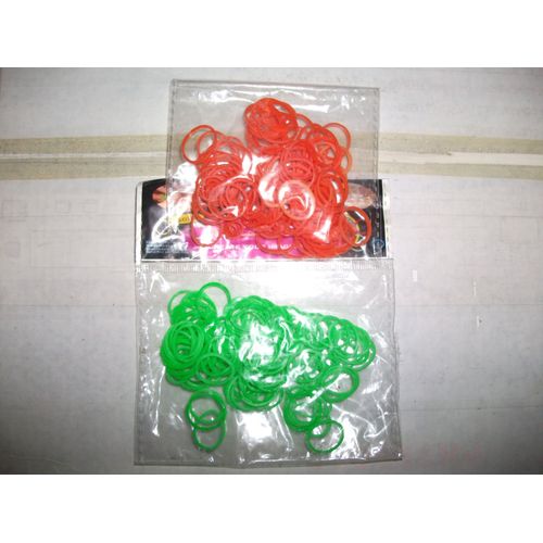 Lot De 2 Paquets Élastiques Rainbow Loom ( Orange Et Vert )