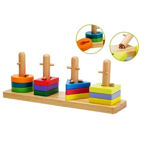 Joueco - Puzzle Labyrinthe 30 Cm 13 Pieces Bois Jh80024