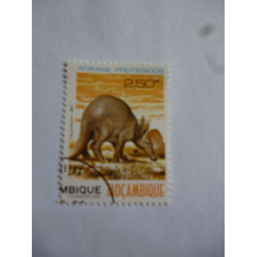 Timbre Mozambique 1981 :Orycteropus :Animaux Protégés.