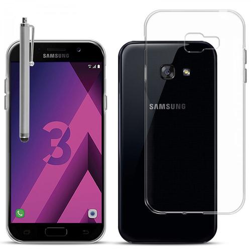 Samsung Galaxy A3 (2017) 4.7" A320f/Fl A320y/ A3 (2017) Duos (Non Compatible Version 2014/ 2015/ 2016): Housse Etui Coque Silicone Gel Ultraslim Et Ajustement Parfait - Transparent + Stylet