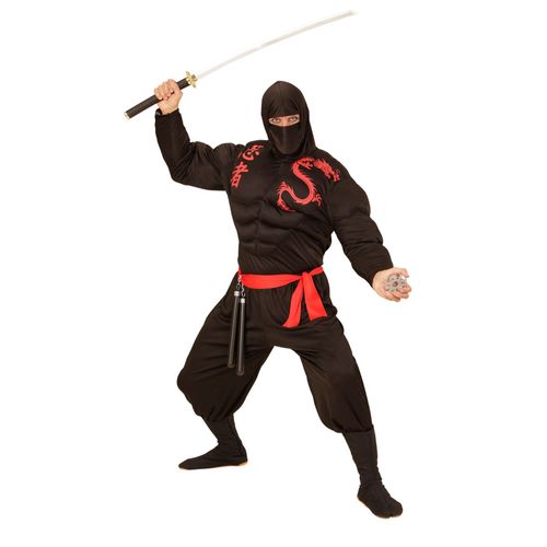 Déguisement Ninja Musclé Noir Adulte Large