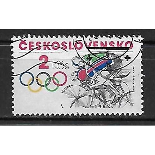 Tchecoslovaquie 1984 : Sport Olympique : Cyclisme - Timbre Oblitéré