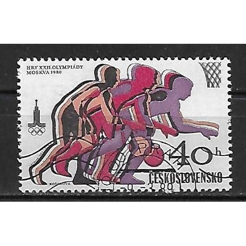 Tchecoslovaquie 1980 : Jeux Olympiques De Moscou : Basket-Ball - Timbre Oblitéré