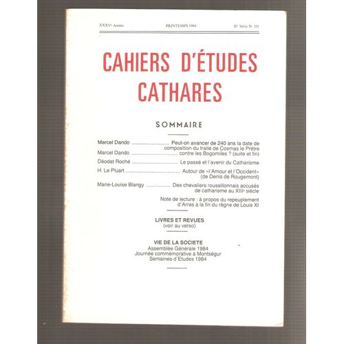 Cahier D'études Cathares 101-102-103
