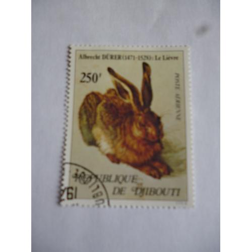 Timbre Djibouti 1970 :Le Lièvre Peint Par Albrecht Dürer 1471/1528.