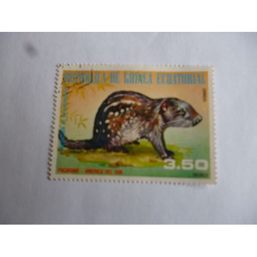 Timbre Guinée Equatoriale :  Pacarana Amérique Du Sud.