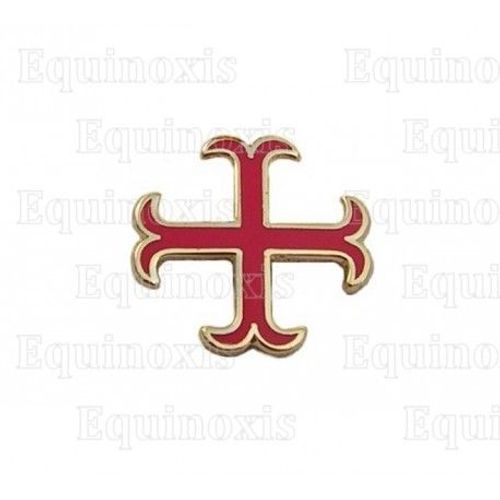 Pin's Templier  Croix Ancrée Émaillée Rouge