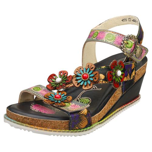 Laura Vita Bonito Sandals De Marche Noir Multicolore