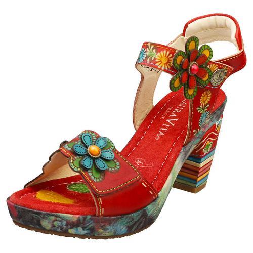 Laura Vita Nellao Femme Sandals Coin Rouge Multicolore - 38