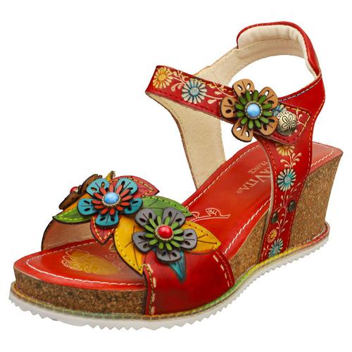 Laura Vita Bonito Sandals Coin Rouge Multicolore