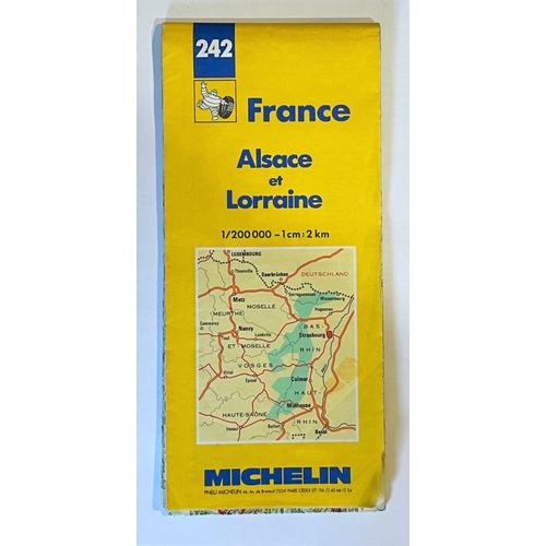 Carte Touristique Michelin N°242 -Alsace Et Lorraine -