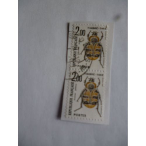 Timbre-Taxe France 1983 :Double:Coléoptère:Trichie Zonée.