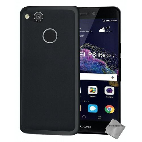 Housse Etui Coque Pochette Silicone Gel Fine Pour Huawei P8 Lite (2017) + Film Ecran - Noir
