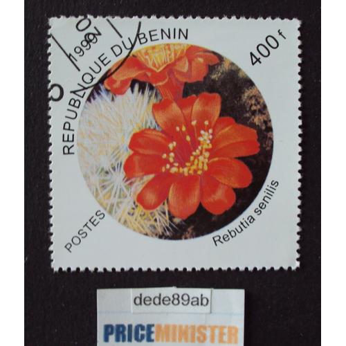 République Du Bénin..  400f Fleur De Cactus Rebutia Senilis . Oblitéré Used Stamp.