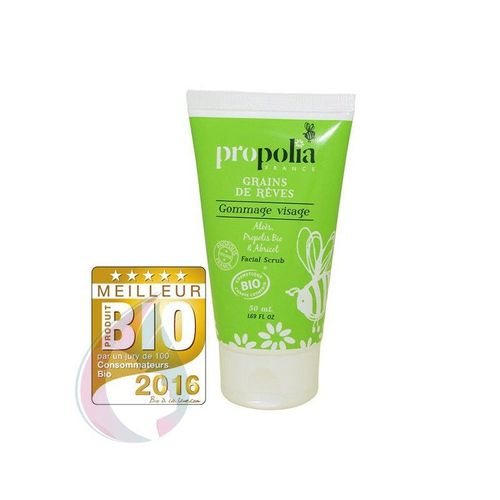 Gommage Visage Bio "Grain De Rêves" - Aloès, Abricot Et Propolis - Propolia 