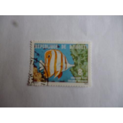 Timbre Djibouti 1974 :Poisson:Chaetodon.