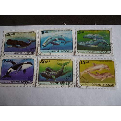 Lot De 6 Timbres 1984 :Cétacés:Baleines Orque Dauphins Etc.