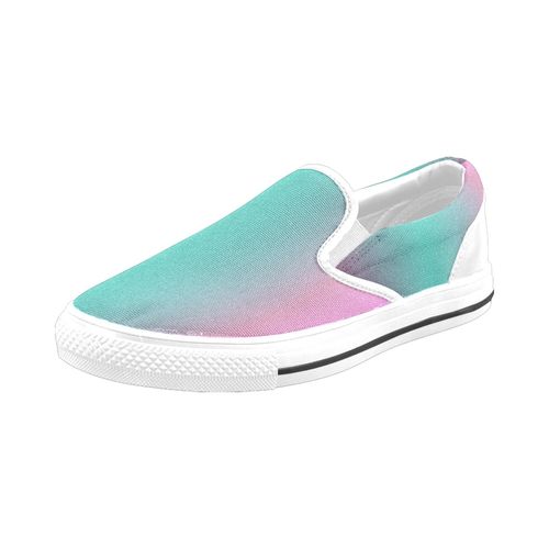 Chaussures À Enfiler Dégradés Colorés Exotiques Bordeaux Vert Rose Sans Lacets Pour Hommes Et Femmes, Tendance Mode En Toile, Baskets Décontractées Faites À La Main
