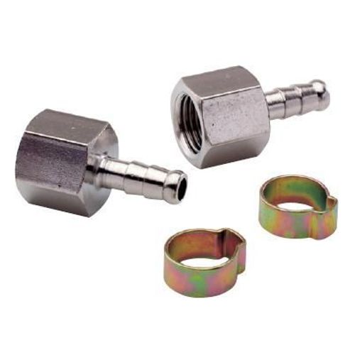 Mecafer ? 2 embouts cannelés 1/4"F pour tuyau 6x11 + colliers