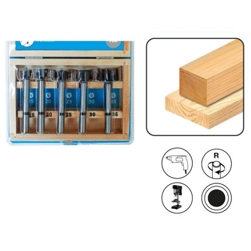Leman - Coffret de 5 mèches à façonner à fond plat - 100.700.05