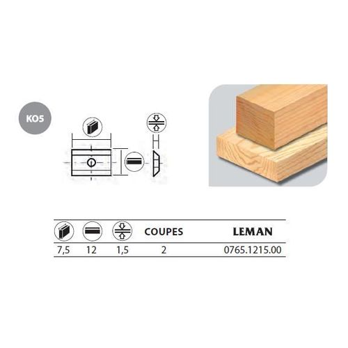 Leman - 10 Plaquettes réversibles au carbure 7,5x12x1,5mm 2 coupes - 0765.1215.00