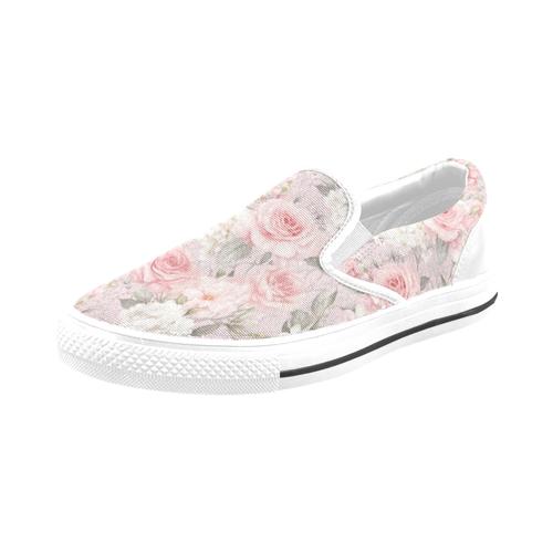 Chaussures À Enfiler Dentelle De Mariage Shabby Chic Floral Sans Lacets Pour Hommes Et Femmes, Tendance Mode En Toile, Baskets Décontractées Faites À La Main