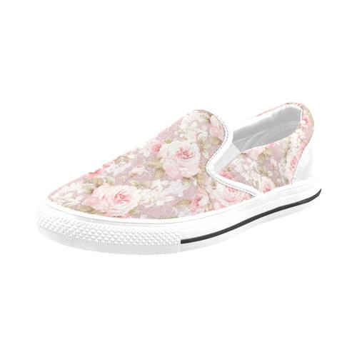 Chaussures À Enfiler Dentelle De Mariage Shabby Chic Floral Sans Lacets Pour Hommes Et Femmes, Tendance Mode En Toile, Baskets Décontractées Faites À La Main