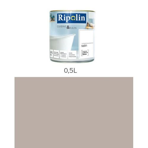 Ripolin - Peinture Esprit Déco Cuisine & Bain satin (Murs de cuisine et salle de bain) 0,5L Savane