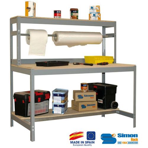 Simon Rack - Kit Etabli 1440x900x750mm - BT-4 900 GRIS FONCE/BOIS