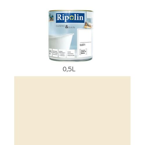 Ripolin - Peinture Esprit Déco Cuisine & Bain satin (Murs de cuisine et salle de bain) 0,5L Blanc cassé