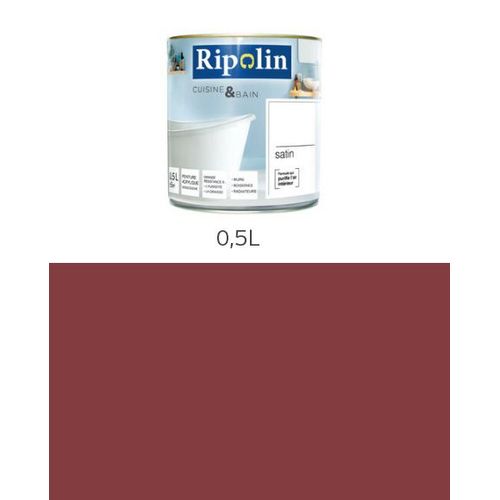 Ripolin - Peinture Esprit Déco Cuisine & Bain satin (Murs de cuisine et salle de bain) 0,5L Rouge chinois