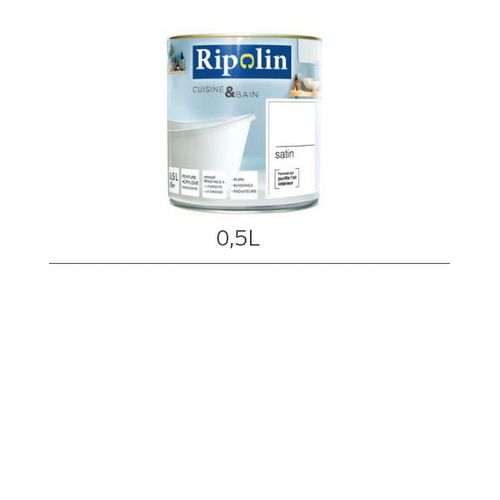 Ripolin - Peinture Esprit Déco Cuisine & Bain satin (Murs de cuisine et salle de bain) 0,5L Blanc