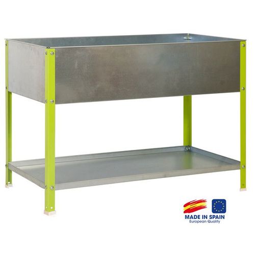 Simon Rack - Bac à fleurs avec une étagère 850x1200x400mm 150L vert/galva - Urban Garden Top