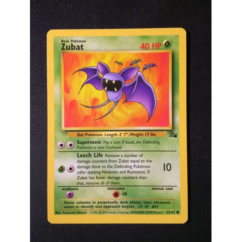 Zubat ( Nosferapti ) 57/62 Set Fossile Eng