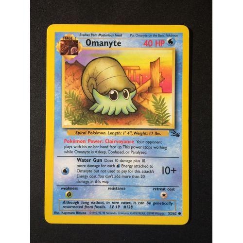 Omanyte ( Amonita ) 52/62 Set Fossile Eng