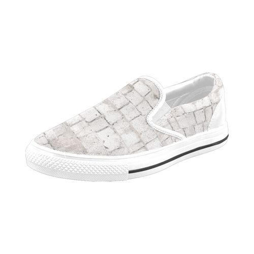Chaussures À Enfiler Texture Grunge De Mur De Briques Blanches Et Dorées Sans Lacets Pour Hommes Et Femmes, Tendance Mode En Toile, Baskets Décontractées Faites À La Main