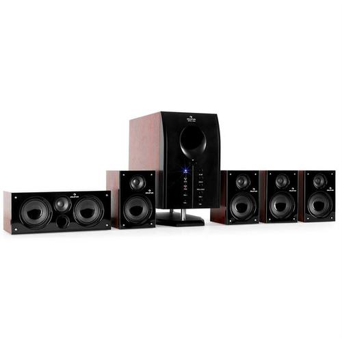 auna Areal 525 - Enceintes de PC ou TV, Pack de haut parleurs amplifiés (subwoofer 13,5 cm, entrée AUX, 95 W RMS) - Bois