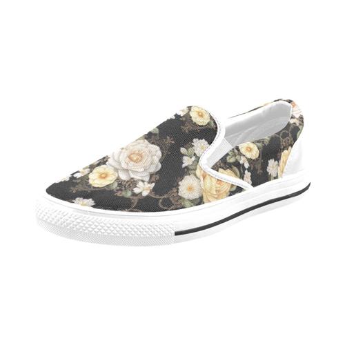 Chaussures À Enfiler Fleurs De Mariage Gothiques Maille De Dentelle Foncée Sans Lacets Pour Hommes Et Femmes, Tendance Mode En Toile, Baskets Décontractées Faites À La Main