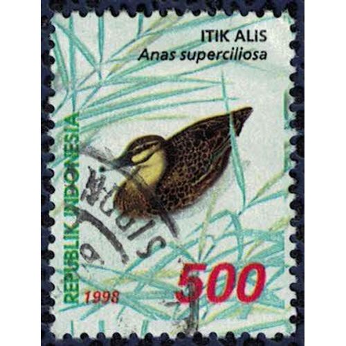 Indonésie 1998 Oblitéré Rond Used Oiseau Canard Anas Superciliosa Canard À Sourcils