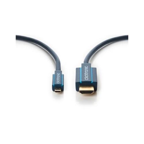 HDMI câble de raccordement [1x HDMI-prise mâle - 1x HDMI-prise mâle D Micro] 5 m bleue clicktronic