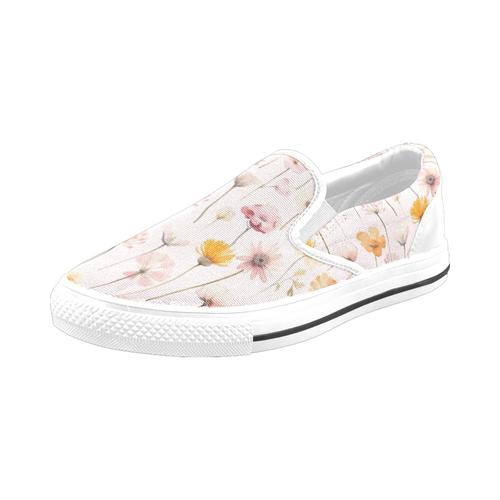 Chaussures À Enfiler Petits Modèles Sans Couture De Fleurs Sauvages Sans Lacets Pour Hommes Et Femmes, Tendance Mode En Toile, Baskets Décontractées Faites À La Main