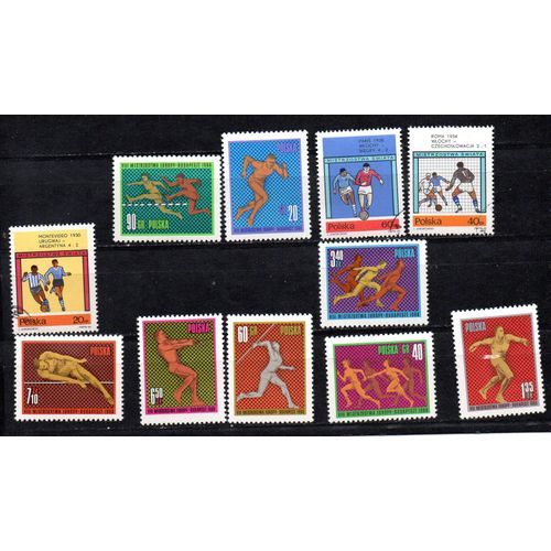 Pologne- Lot De 3 Timbres Oblitérés Et 8 Timbres Neufs- Sports