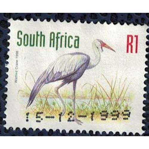 Afrique Du Sud Oblitéré Daté Used Oiseau Grus Carunculatus Grue Caronculée