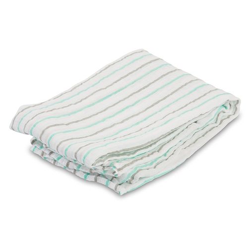 Lange Mousseline - Rayures Aqua