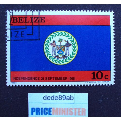 Belize..  10c Drapeau . Indépendence 21 Septembre 1981 .Oblitéré Used Stamp.