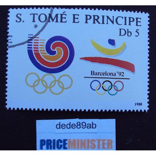 Sao Tomé Et Principe .5 Db .Jeux Olympiques Barcelona 92 . Oblitéré Used Stamp.