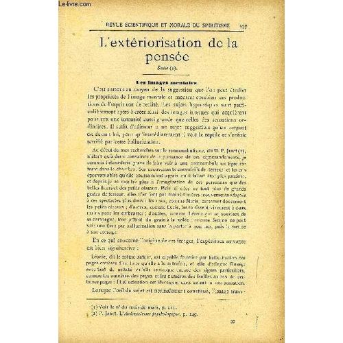 Revue Scientifique Et Morale Du Spiritisme 8e Annee N°10 - L¿Extériorisation De La Pensée (Suite).. Gabriel Delanne, Les Esprits En Chine Lussoer.Les Matérialisations Dela Villa Carmen ...