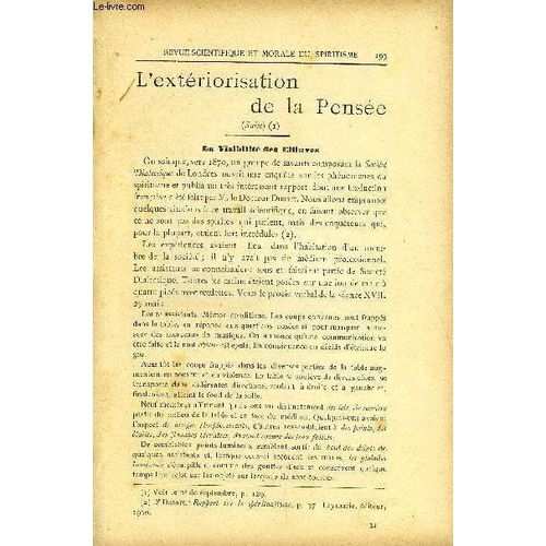 Revue Scientifique Et Morale Du Spiritisme 10e Annee N°4 - L¿Extériorisation De La Pensée.. Gabriel Delanne.Les Matérialisations De La Villa. Carmen Carmencita Noel. Un Discours De Victor ...
