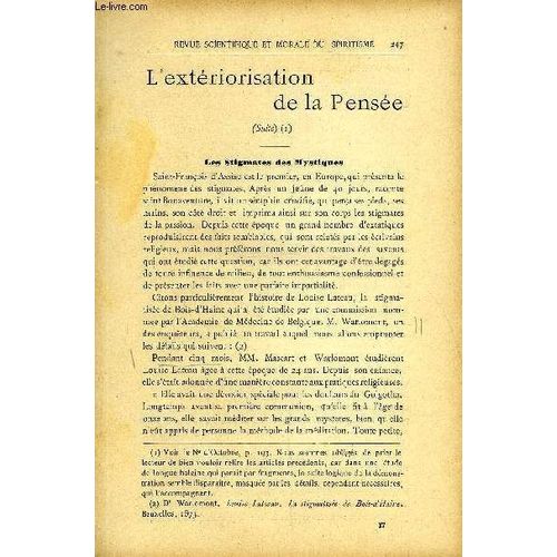 Revue Scientifique Et Morale Du Spiritisme 9e Annee N°5 - L¿Extériorisation De La Pensée (Suite). G. Delanne.Les Deux Psychismes. Docteur Gelay, Les Matérialisations De La Villa Carmen ...